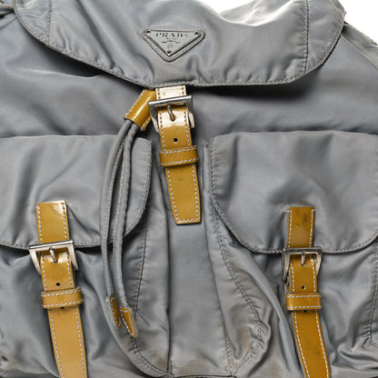 Prada Nylon Vela Double Buckle Backpack Grey 7 of 14