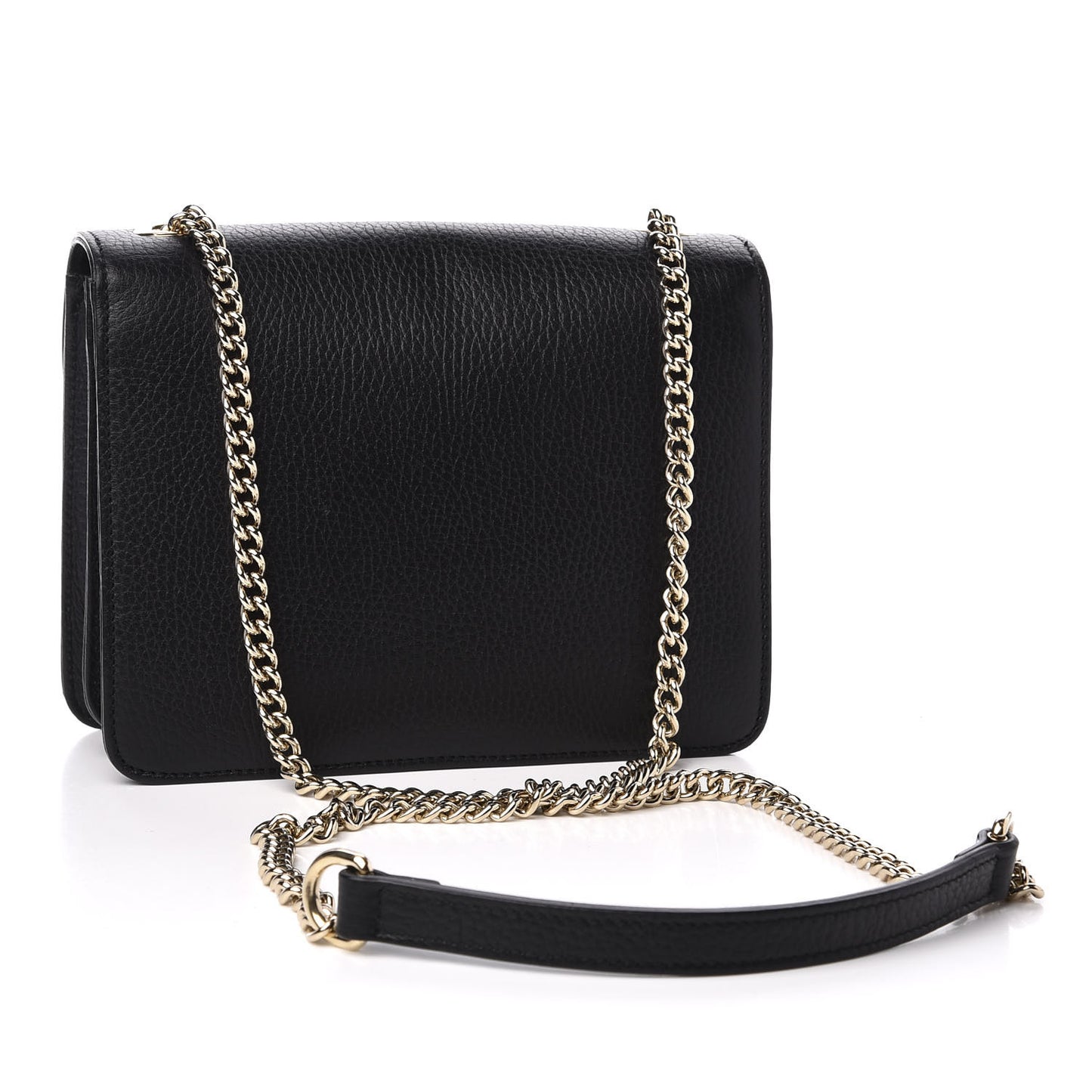 Dollar Calfskin Small Interlocking G Shoulder Bag Black