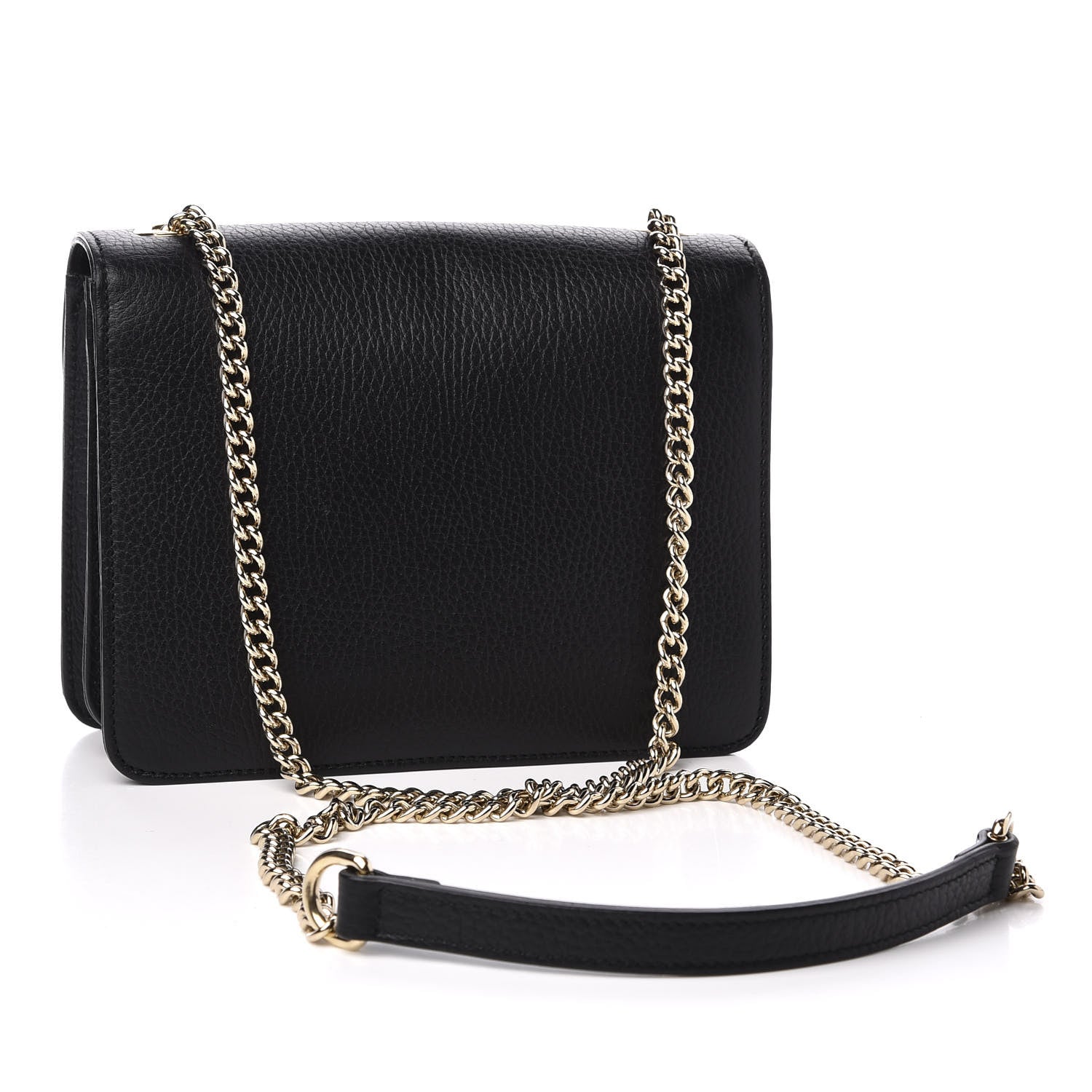 Gucci Dollar Calfskin Small Interlocking G Shoulder Bag Black 2 of 12