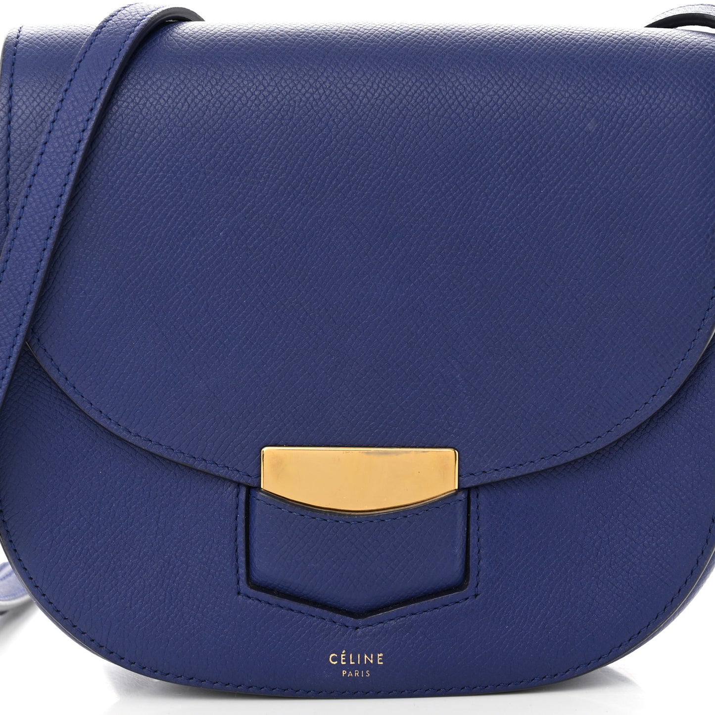 Grained Calfskin Small Trotteur Indigo