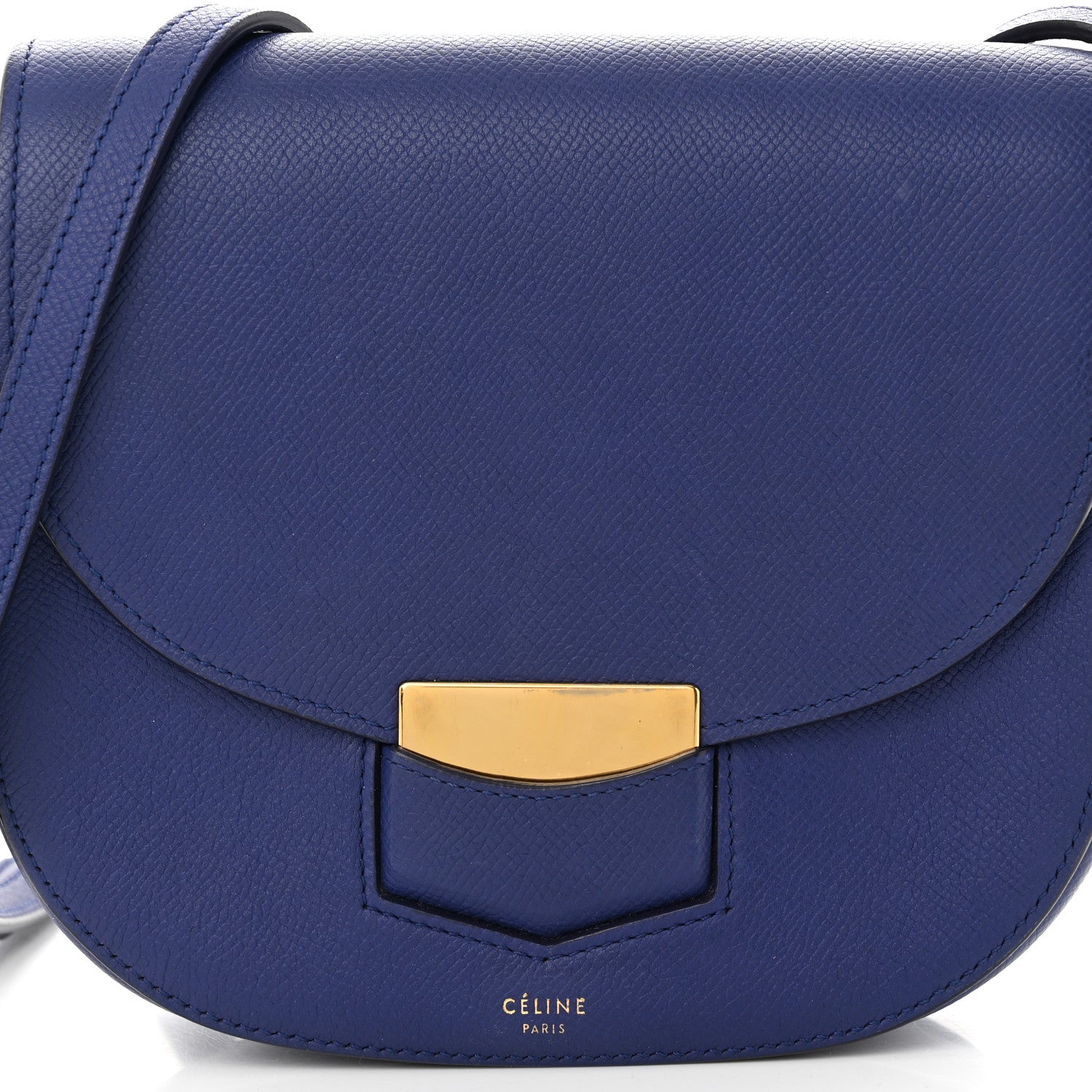 Celine Grained Calfskin Small Trotteur Indigo 8 of 11