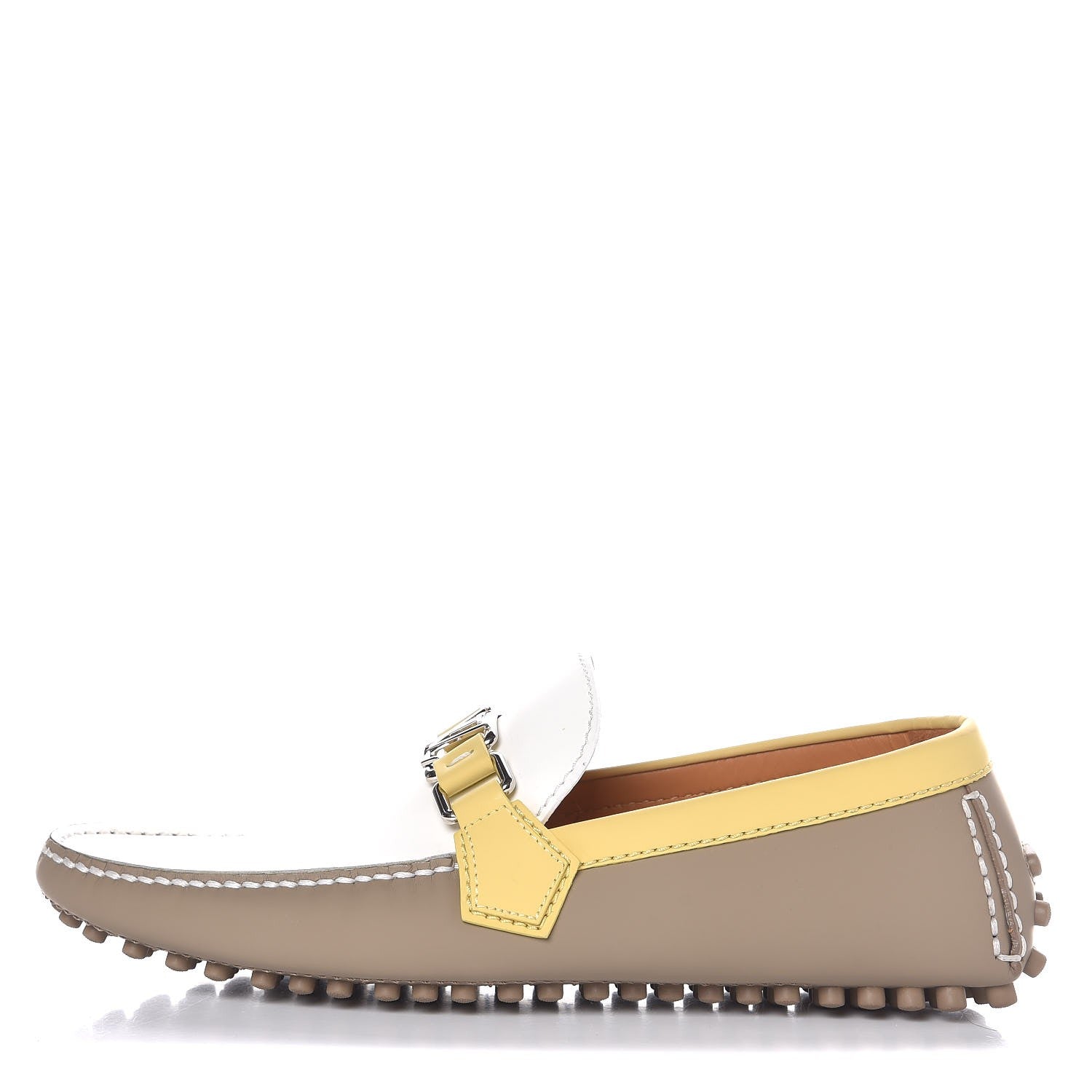 Louis Vuitton Rubber Mens Hockenheim Mocassins 6 Beige Yellow 1 of 9