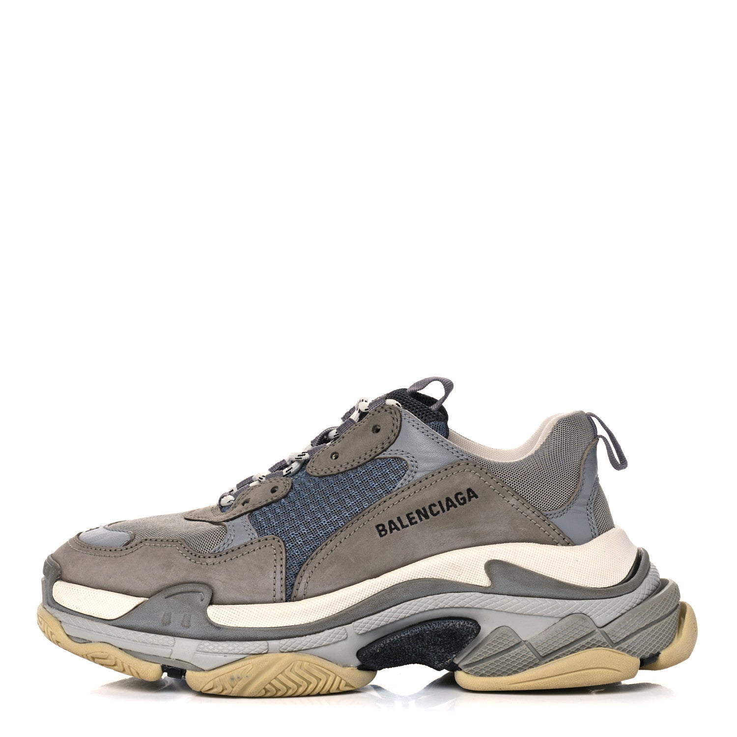 Balenciaga Fabric Mesh Mens Triple S Sneakers 41 Beige Bleu Gray 1 of 18