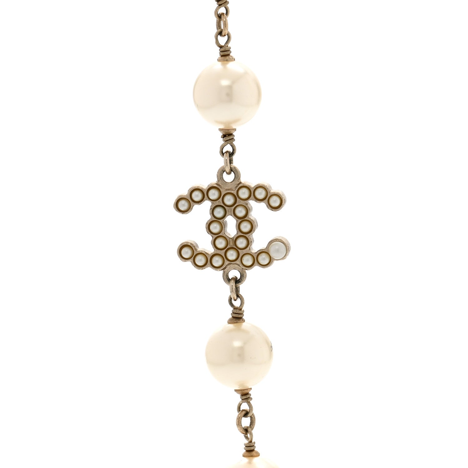 Chanel Graduated Pearl CC Long Necklace Gold 4 of 5