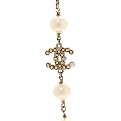 Chanel Graduated Pearl CC Long Necklace Gold 4 of 5