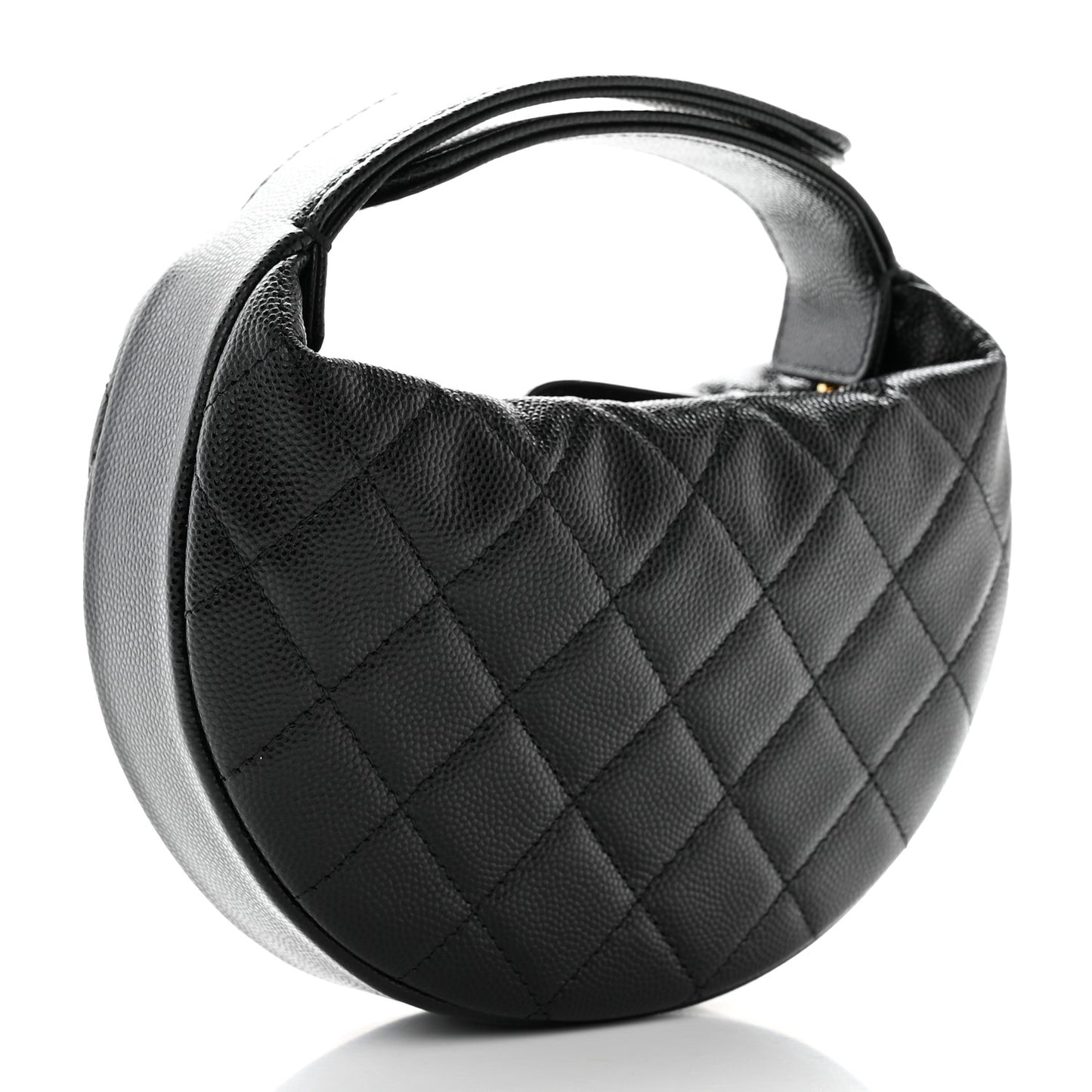Caviar Quilted Polly Pocket Pouch Hobo Black