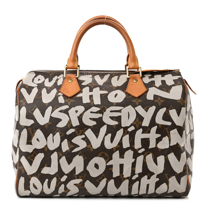 Louis Vuitton Monogram Graffiti Speedy 30 Silver 1 of 13
