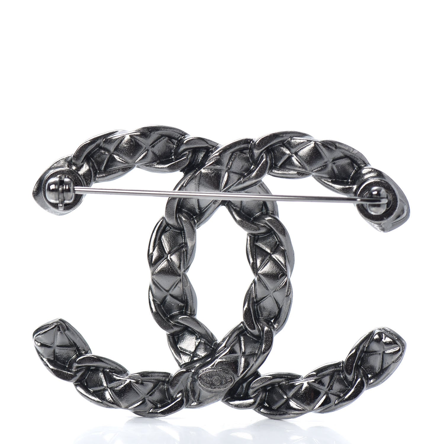 Chanel Quilted CC Brooch Ruthenium 3 of 4