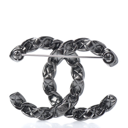 Chanel Quilted CC Brooch Ruthenium 3 of 4