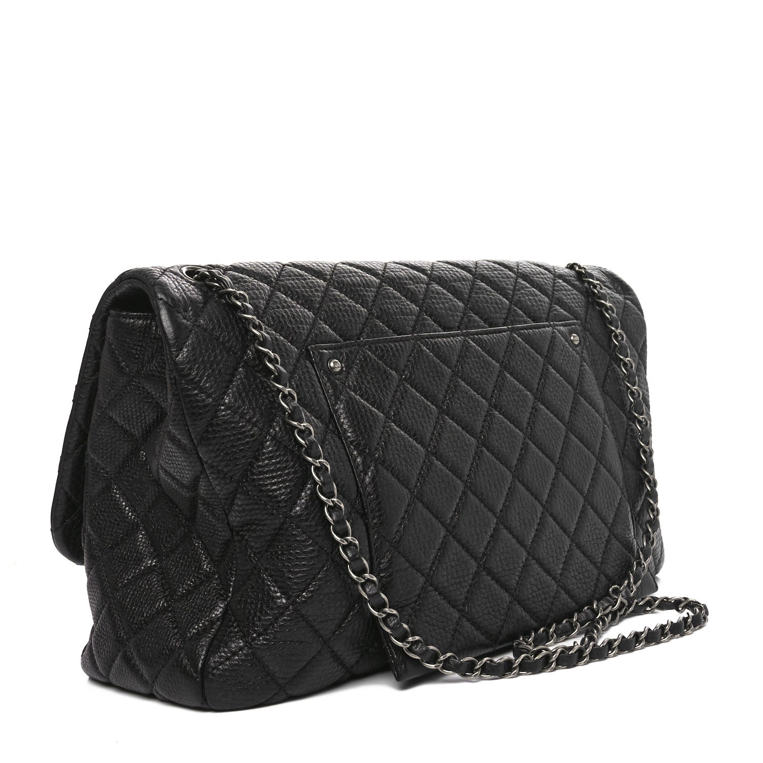 Chanel Grained Calfskin Quilted Small XXL Travel Flap Bag Black 2 of 10