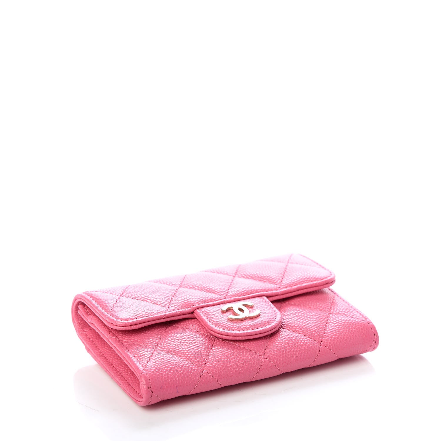 Chanel Caviar Quilted Flap Card Holder Wallet Pink 4 of 9