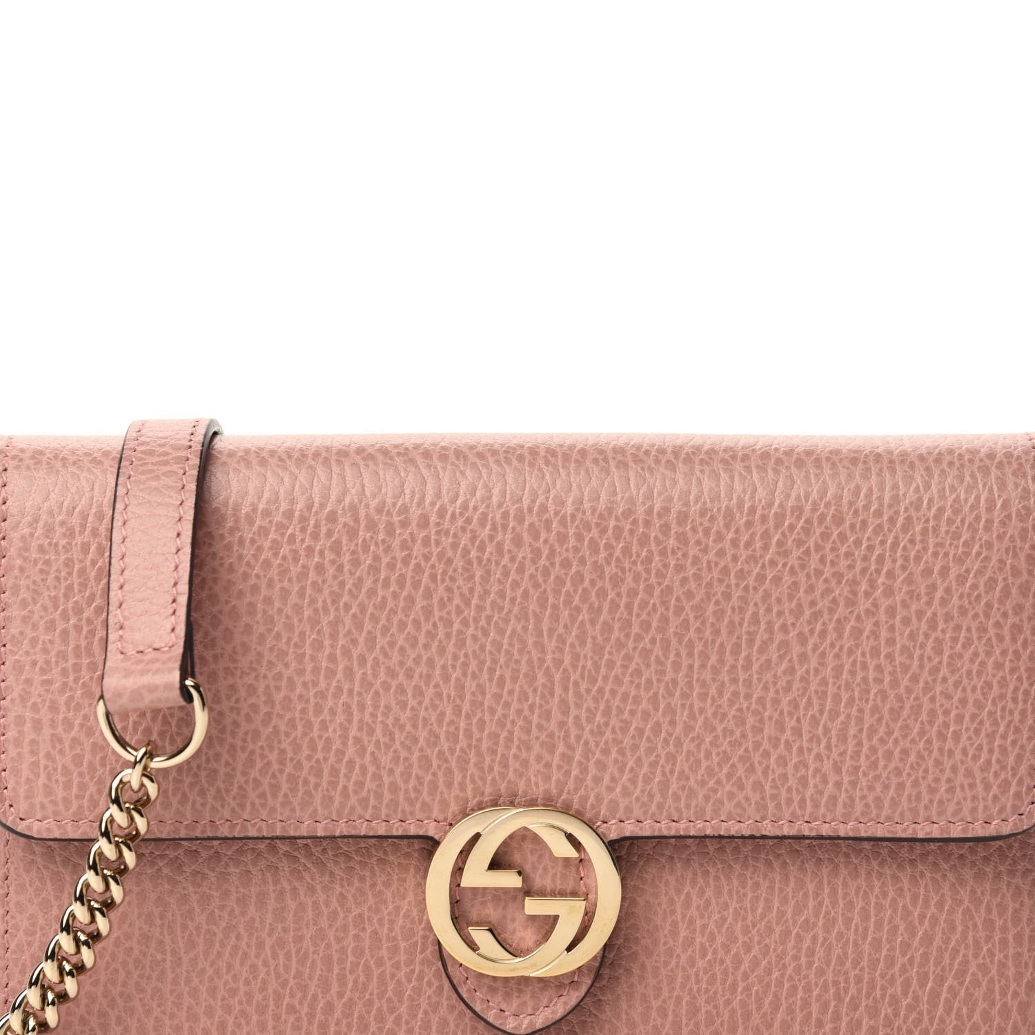 Gucci Dollar Calfskin Interlocking G Chain Wallet Soft Pink 10 of 10