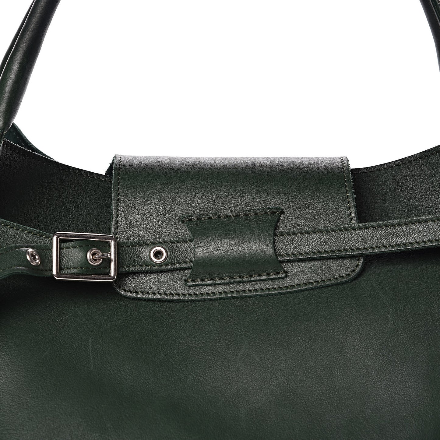 Smooth Calfskin Medium Big Bag Dark Green