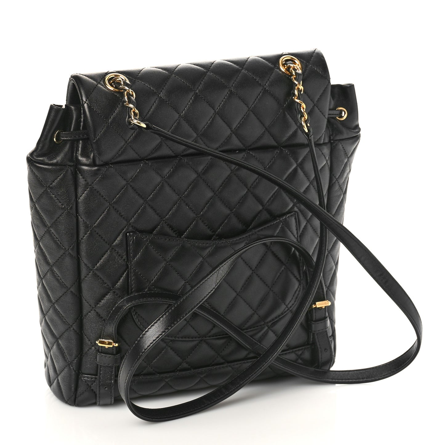 Lambskin Quilted Large Urban Spirit Backpack Black