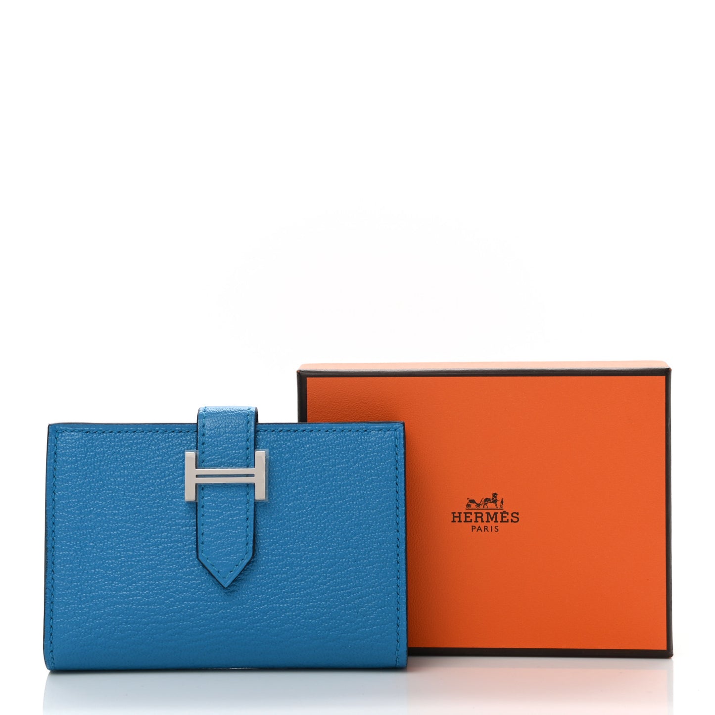 Chevre Mysore Bearn Card Holder Wallet Bleu Paradis