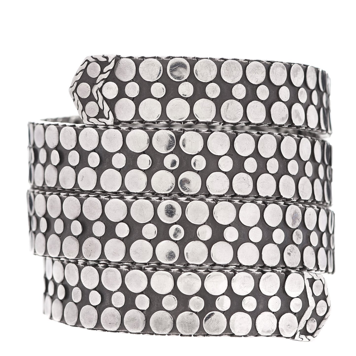 Sterling Silver Dot Triple Coil Bracelet M