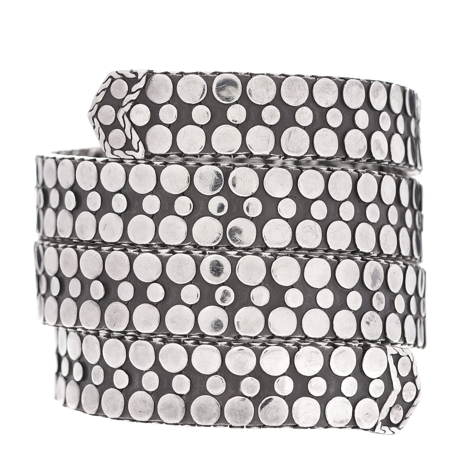 John Hardy Sterling Silver Dot Triple Coil Bracelet M 1 of 5