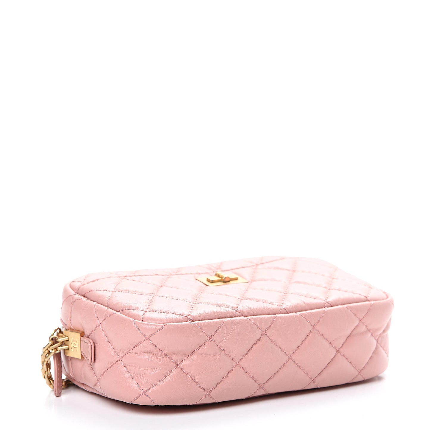 Aged Calfskin Quilted Mini Reissue Camera Case Pink