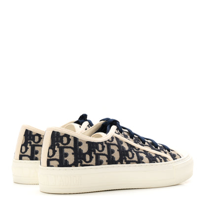 Christian Dior Canvas Oblique Walk'N'Dior Low Top Platform Sneakers 36.5 Deep Blue 5 of 9