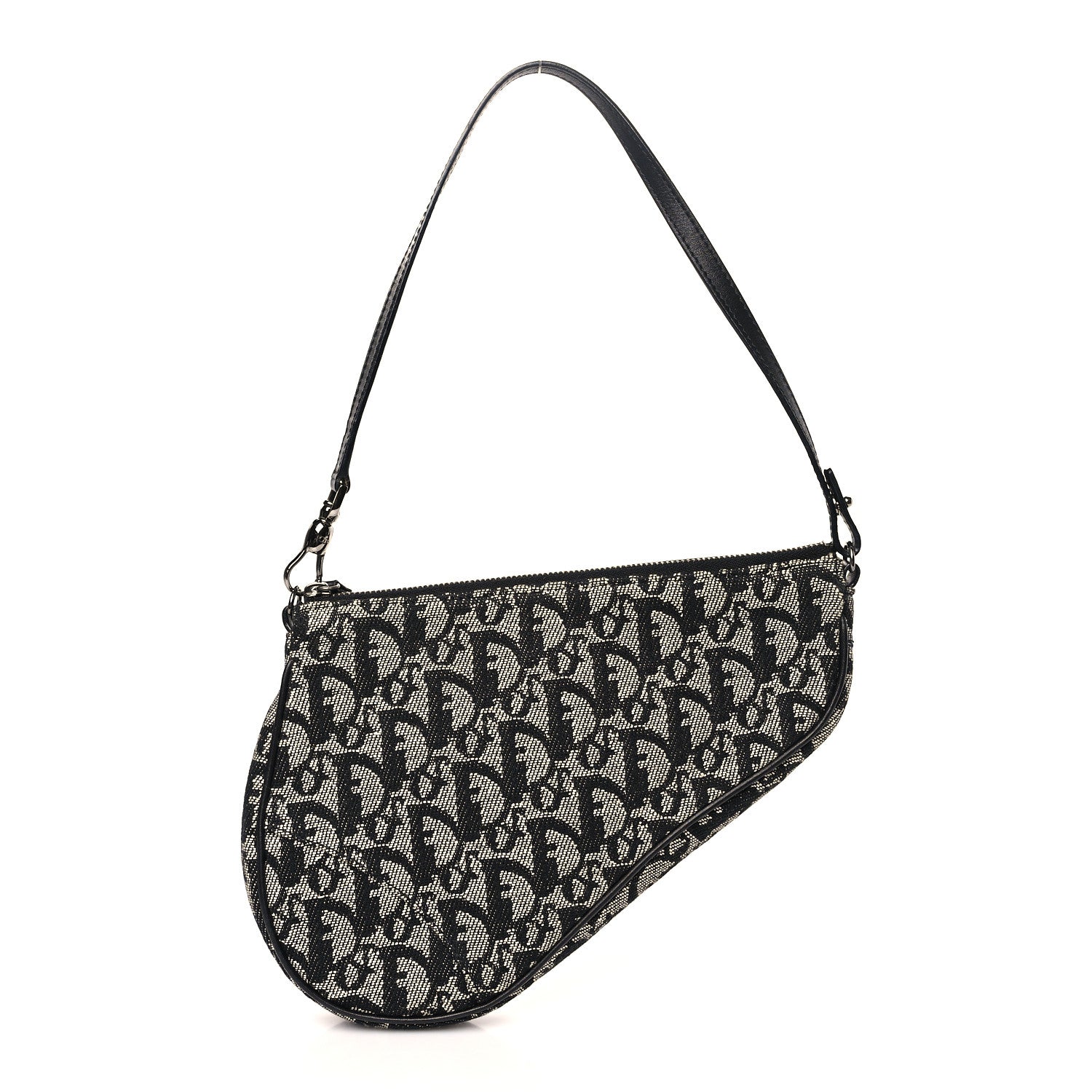 Christian Dior Monogram Mini Saddle Pochette Black 1 of 9