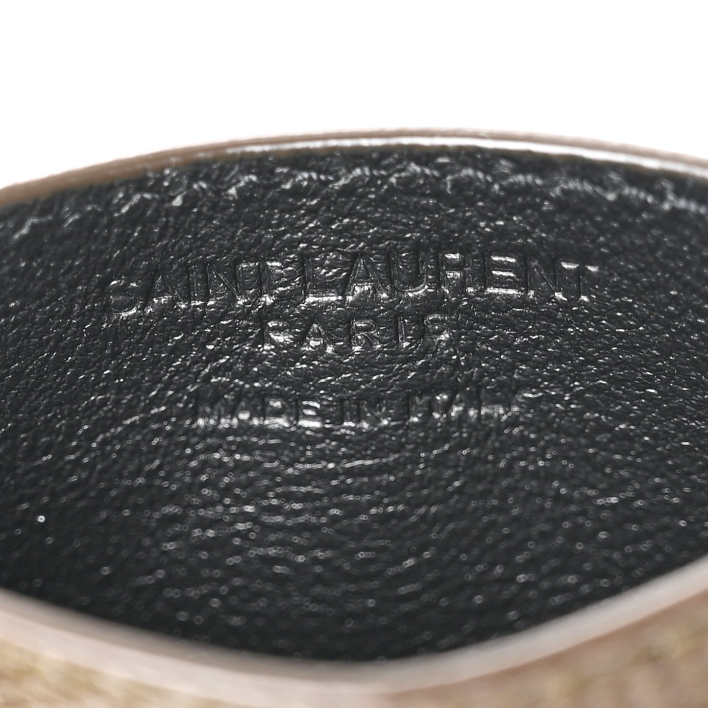 Calfskin Lizard Embossed Card Case Dark Seaweed