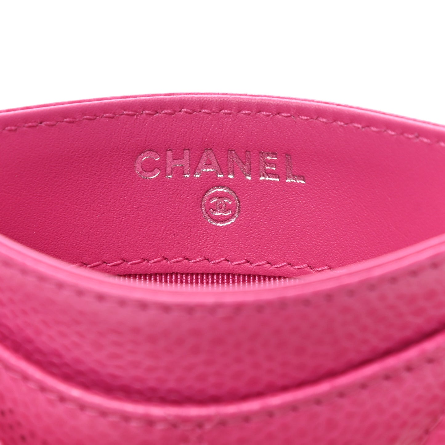 Caviar Quilted Card Holder Pink