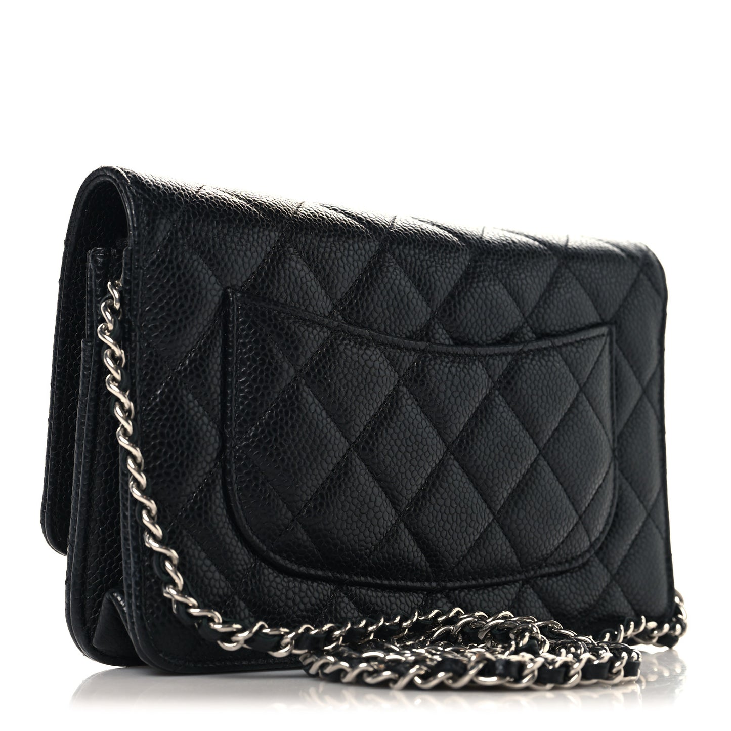 Caviar Quilted CC Turnlock Wallet On Chain WOC Black