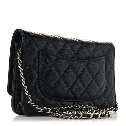 Chanel Caviar Quilted CC Turnlock Wallet On Chain WOC Black 3 of 11