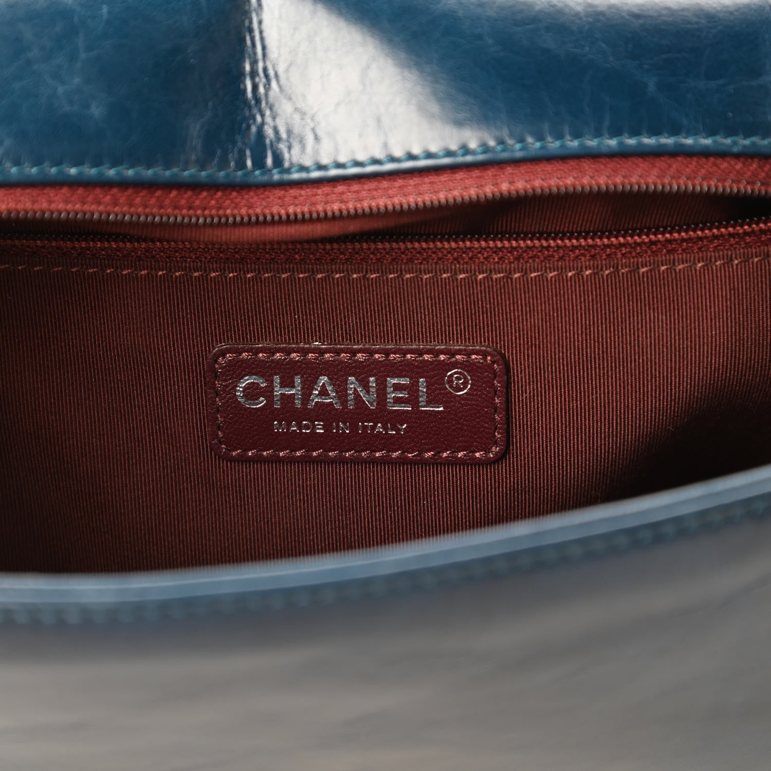 Chanel Glazed Calfskin Quilted Large Coco Boy Flap Blue 8 of 11