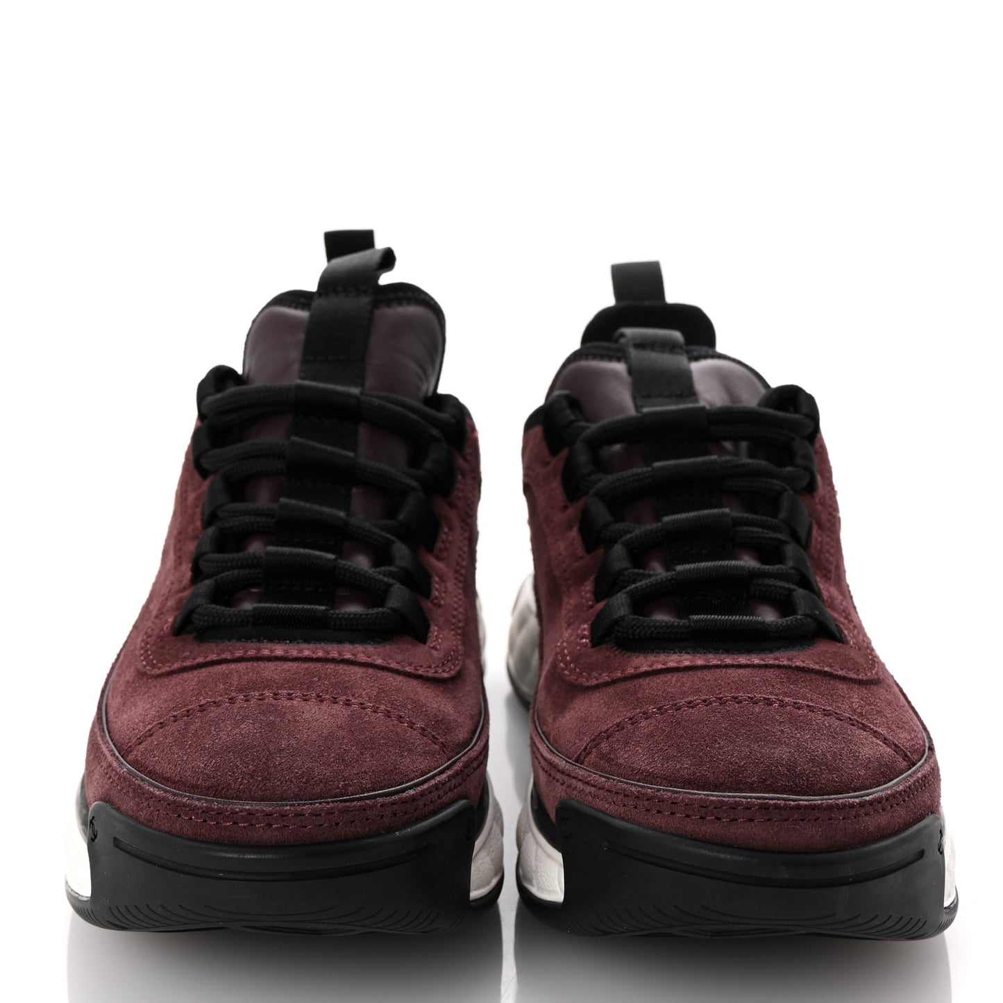 Suede Calfskin Nylon Grosgrain CC Sneakers 37 Dark Purple