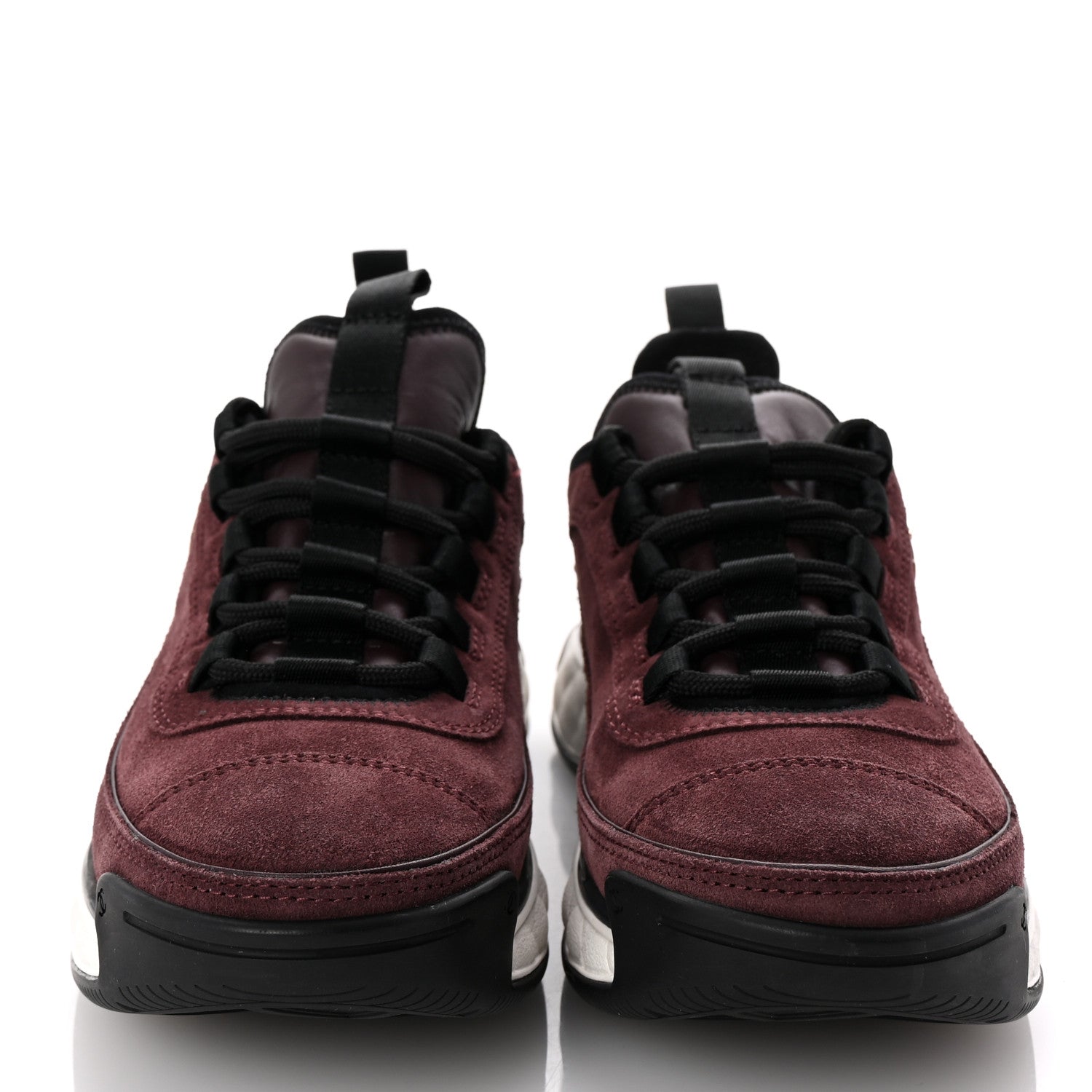 Chanel Suede Calfskin Nylon Grosgrain CC Sneakers 37 Dark Purple 3 of 11