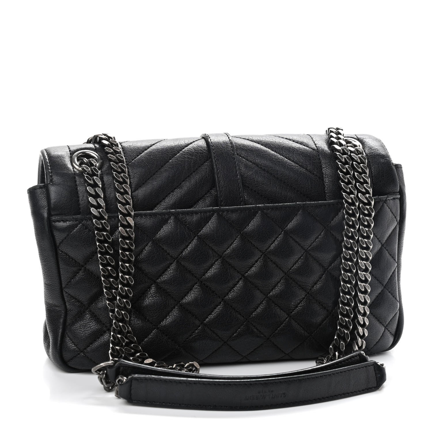 Saint Laurent Sheepskin Tri-Quilt Monogram Medium College Bag Black 3 of 10