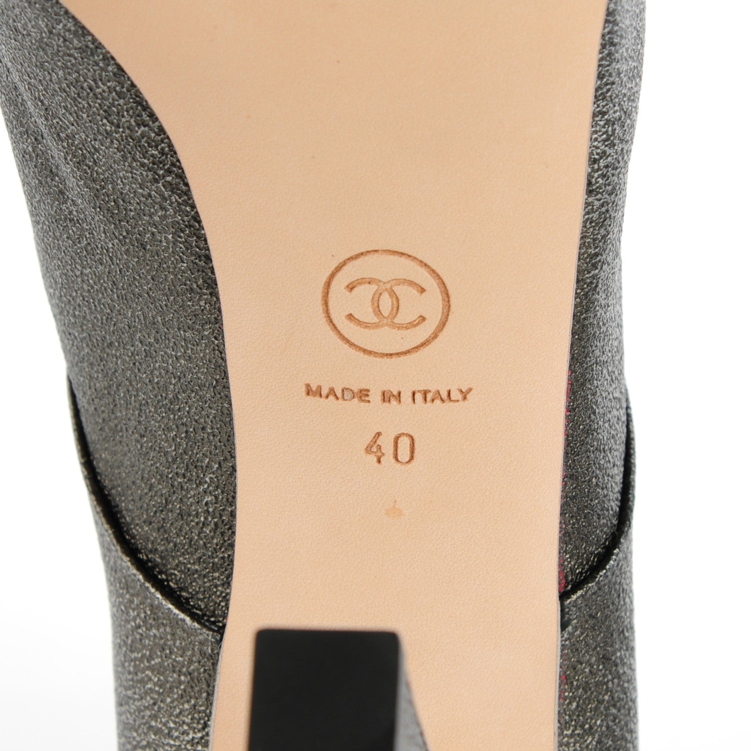 Chanel Metallic Leather Lace Up Booties 40 Kaki 9 of 10