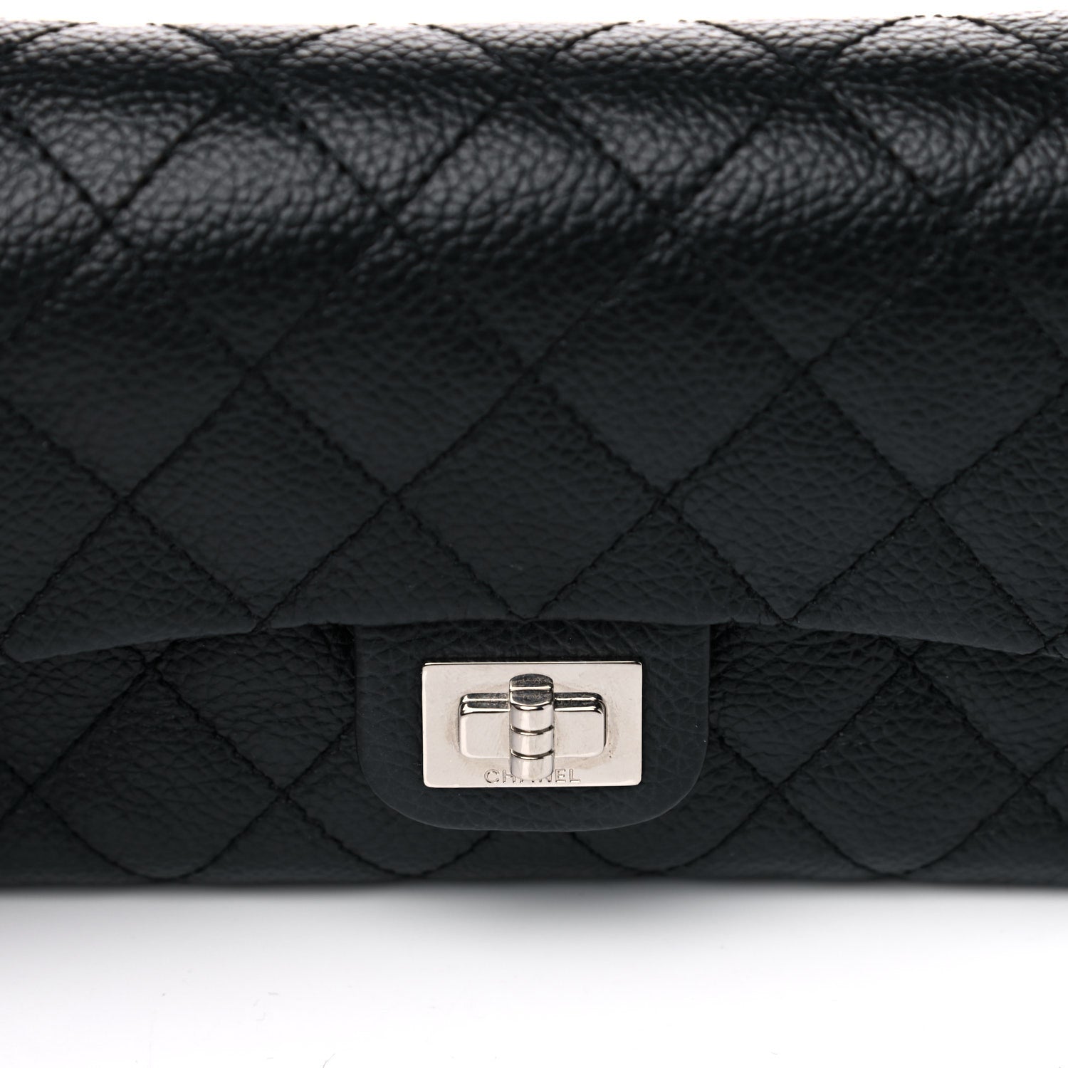 Chanel Grained Calfskin Quilted 2.55 Reissue Flap Belt Bag Clutch Black 9 of 17
