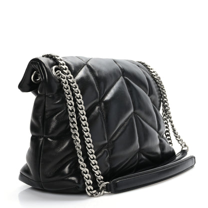 Saint Laurent Lambskin Quilted Small Loulou Puffer Monogram Chain Satchel Black 3 of 9