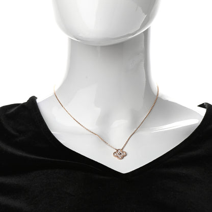 Van Cleef & Arpels 18K Rose Gold Diamond Vintage Alhambra Pendant Necklace 2 of 7