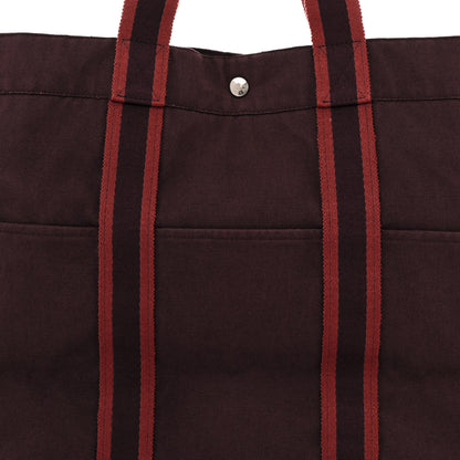 Hermes Canvas Herline GM Tote Maroon 7 of 11