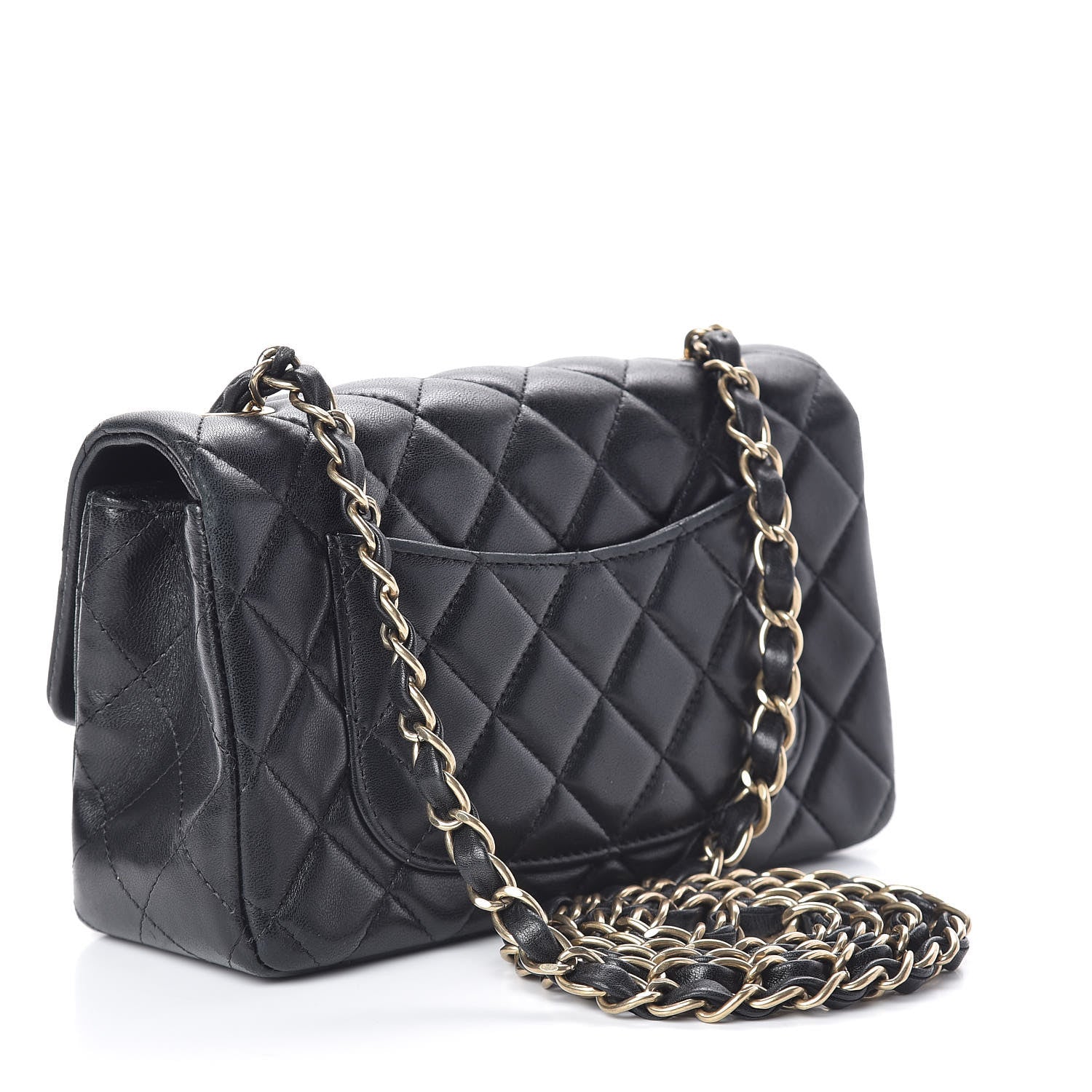 Chanel Lambskin Quilted Mini Rectangular Flap Black 3 of 10