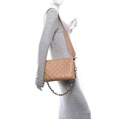Louis Vuitton Lambskin Embossed Monogram Coussin PM Camel 2 of 11