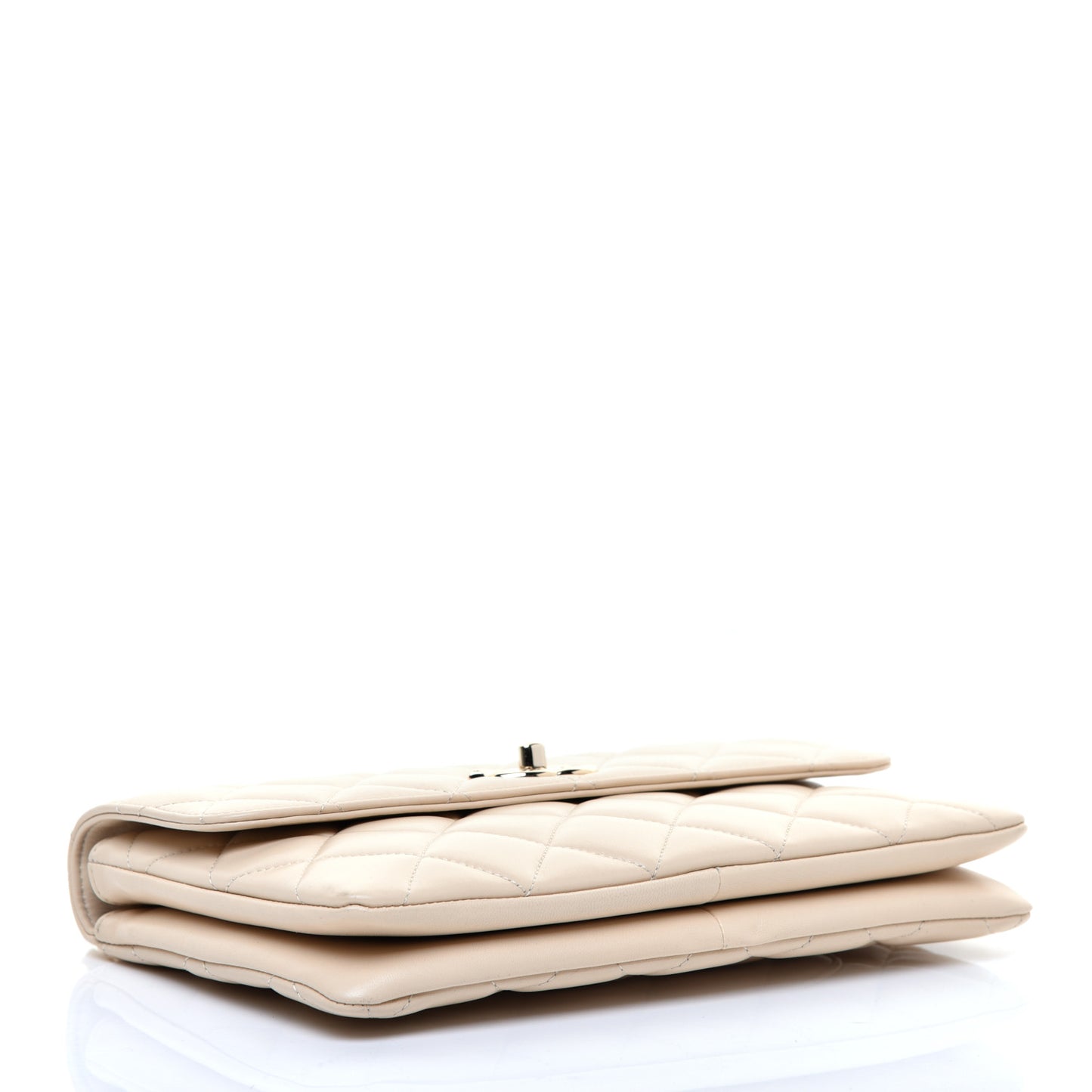 Lambskin Quilted Medium Trendy CC Flap Light Beige