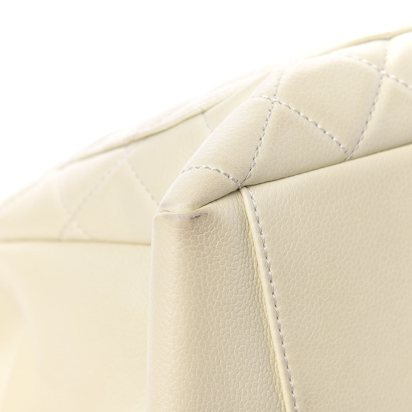 Caviar Quilted Grand Shopping Tote GST Ecru