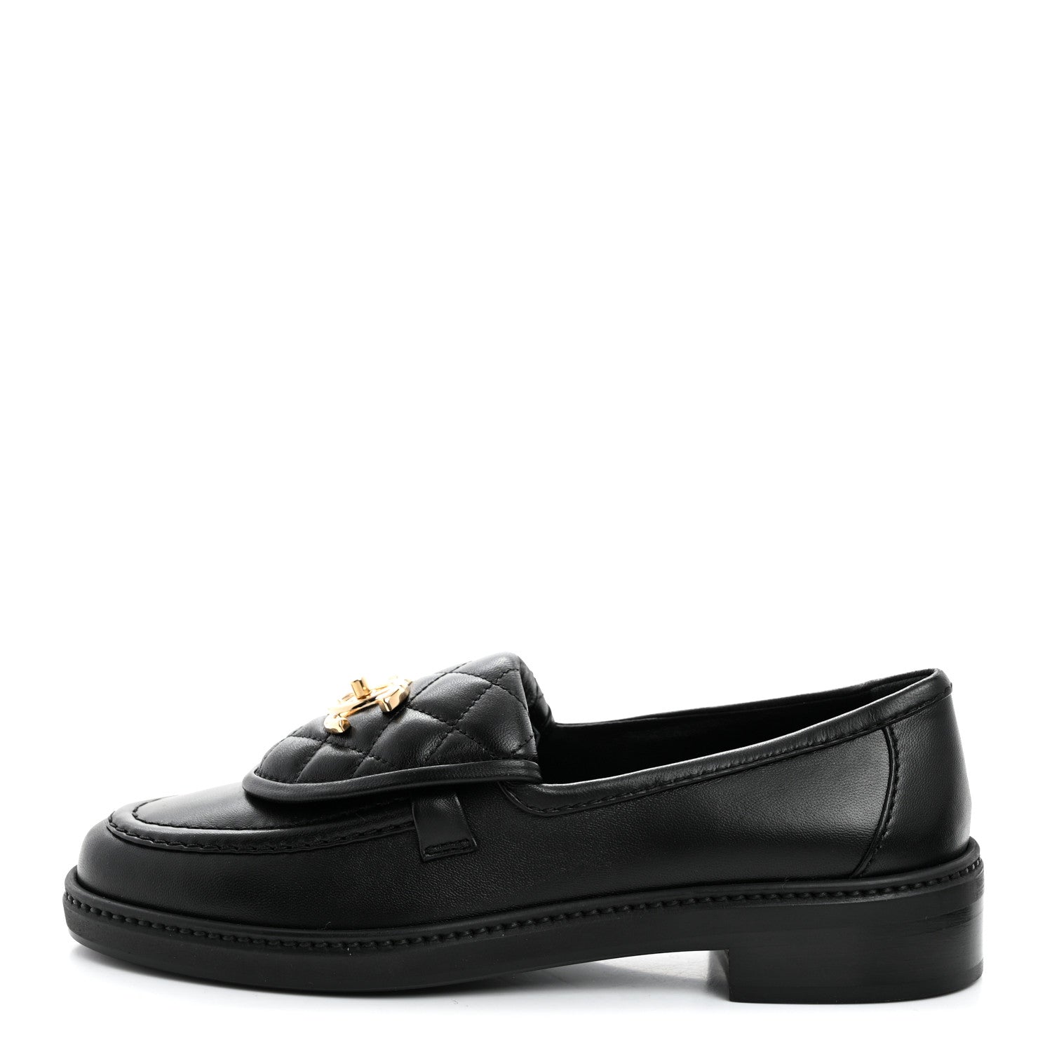 Chanel Lambskin Quilted CC Turnlock Loafers 36 Black 1 of 8