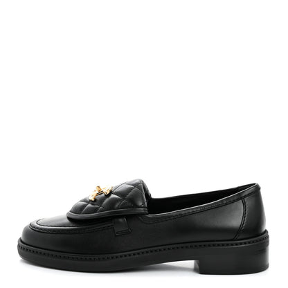 Chanel Lambskin Quilted CC Turnlock Loafers 36 Black 1 of 8