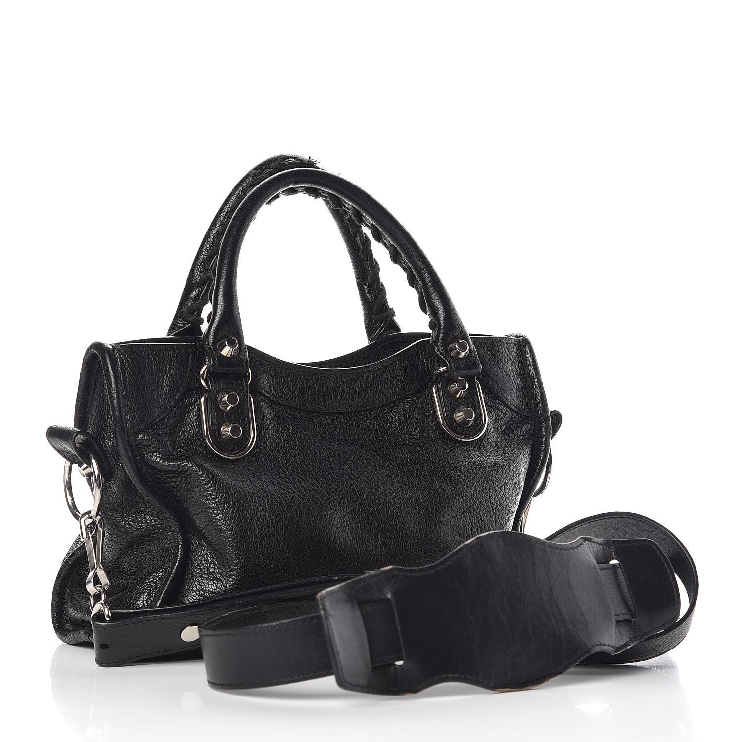 Balenciaga Chevre Silver Metallic Edge Hardware Mini City Black 3 of 18