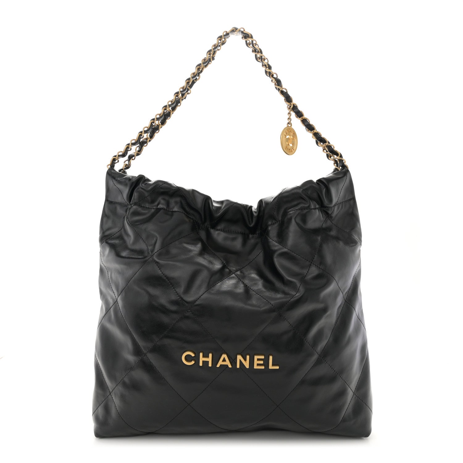 Chanel Shiny Calfskin Quilted Chanel 22 Black 1 of 10