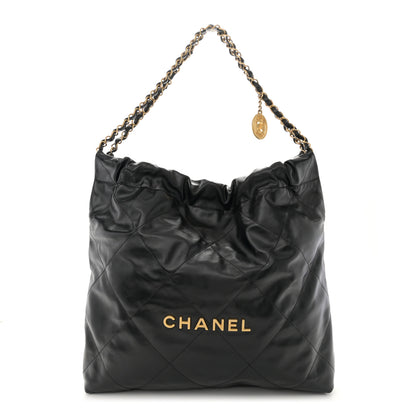Chanel Shiny Calfskin Quilted Chanel 22 Black 1 of 10