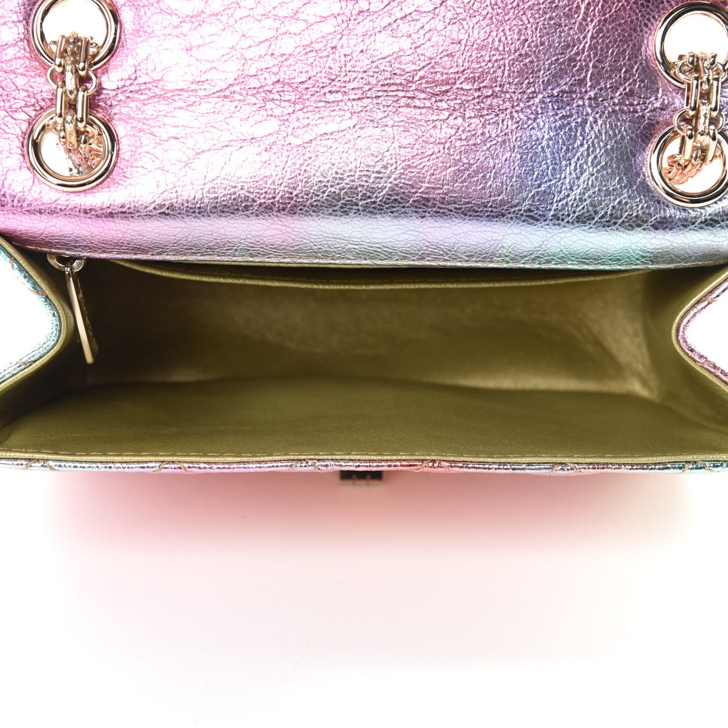 Metallic Goatskin Quilted Mini 2.55 Reissue Flap Multicolor