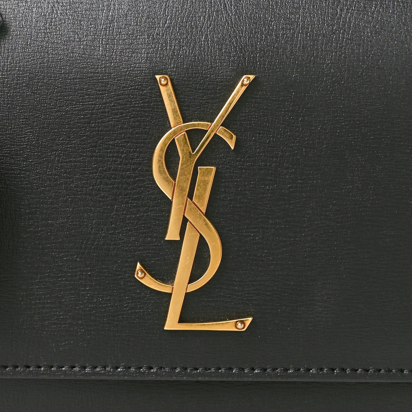 Smooth Calfskin Medium Monogram Sunset Satchel Black