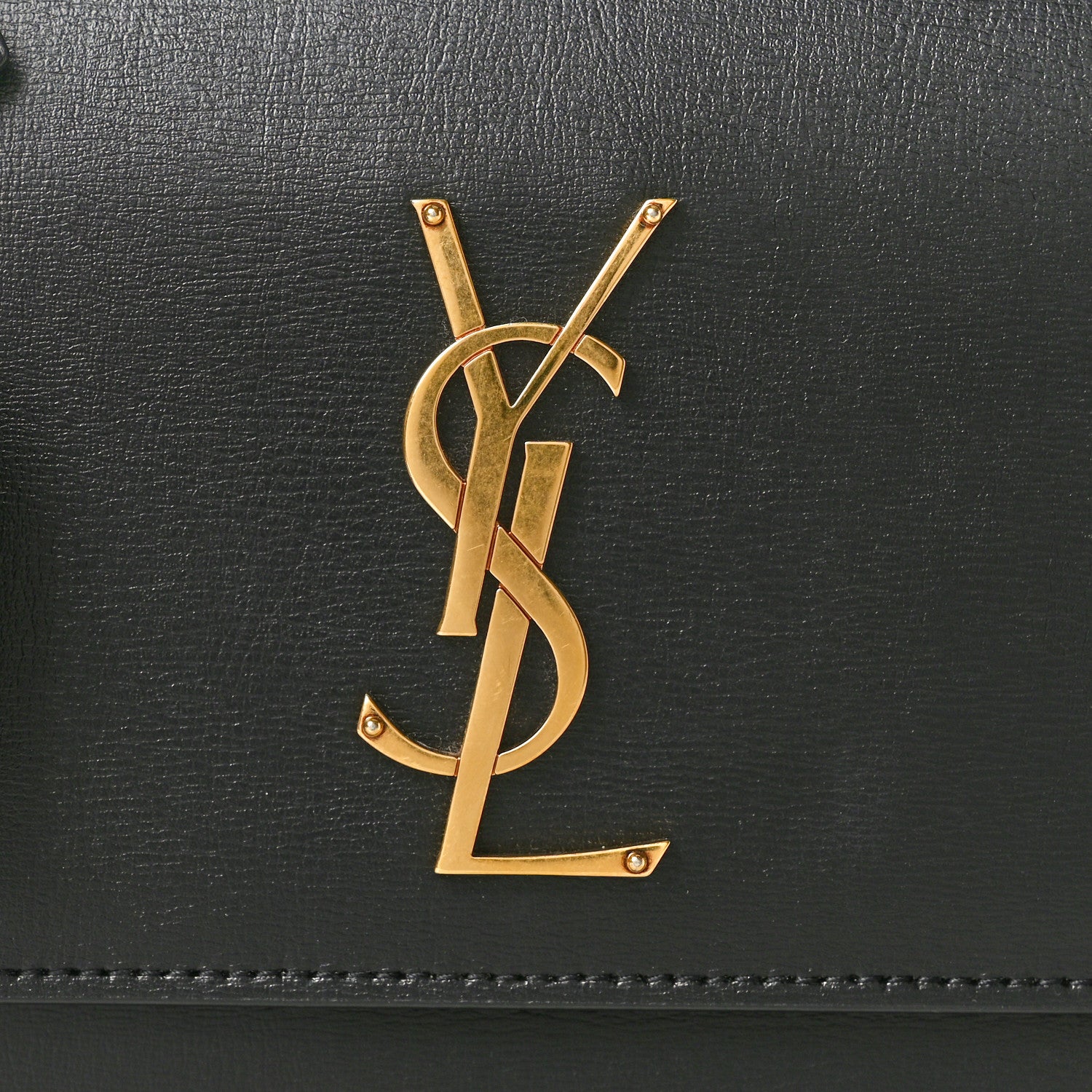 Saint Laurent Smooth Calfskin Medium Monogram Sunset Satchel Black 8 of 10