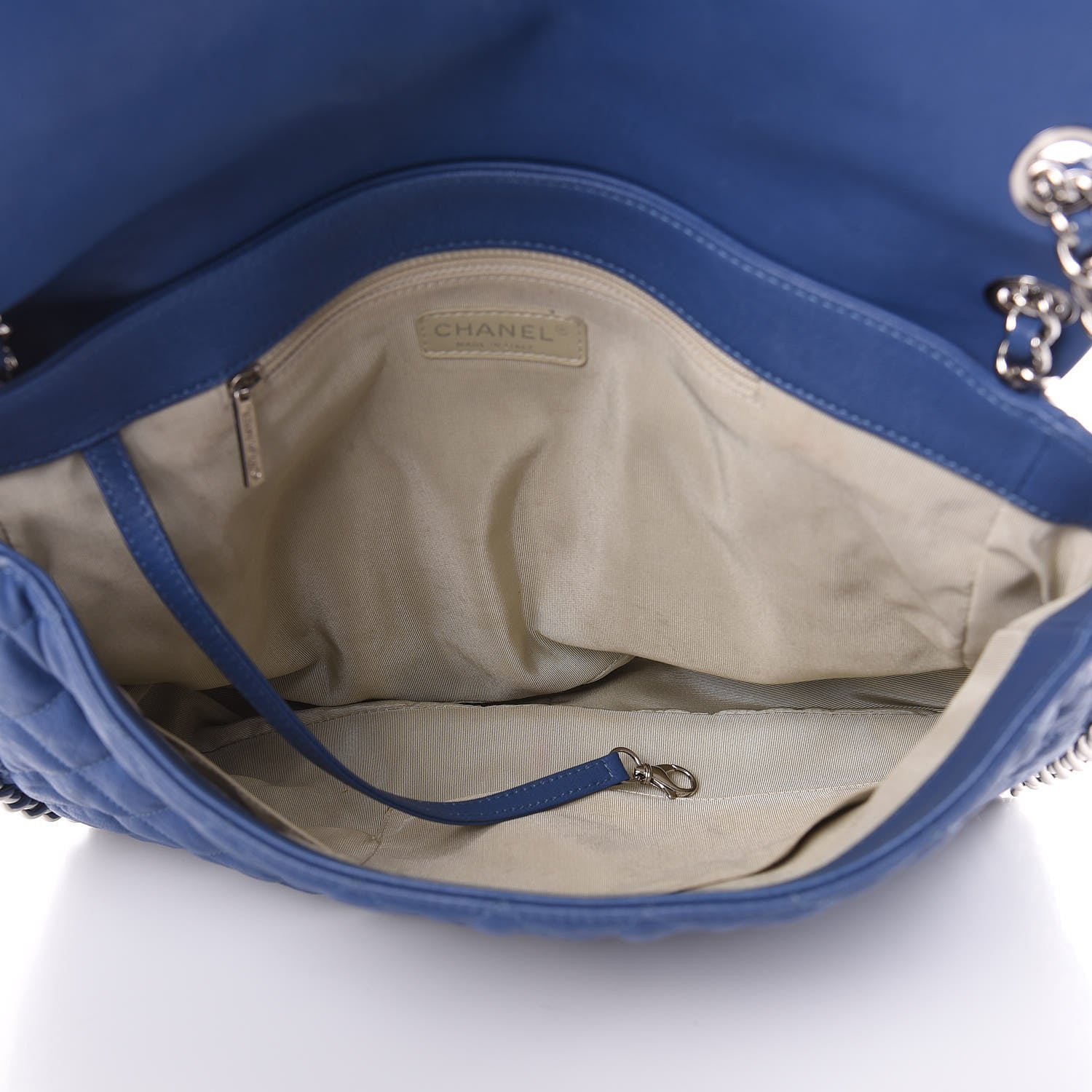 Chanel Washed Lambskin Quilted Chain Around Maxi Flap Light Blue 5 of 17